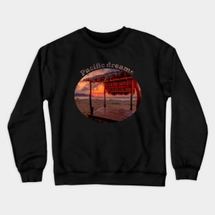 Sunset Tiki Hut a Pacific Dream Crewneck Sweatshirt